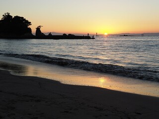 sunset on the Morito beach , Kanagawa,Japan	