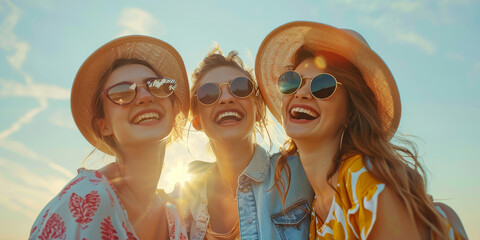 Friends in Bright Summer Clothes
