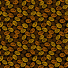 coffee bean seamless pattern. background coffee beans seamless pattern. Seamless Coffee Bean Pattern for packaging. coffee beans wallpaper.