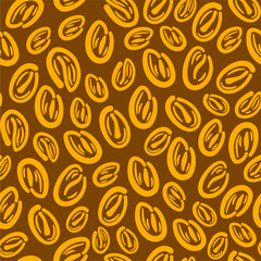 coffee bean seamless pattern. background coffee beans seamless pattern. Seamless Coffee Bean Pattern for packaging. coffee beans wallpaper.