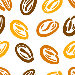 coffee bean seamless pattern. background coffee beans seamless pattern. Seamless Coffee Bean Pattern for packaging. coffee beans wallpaper.