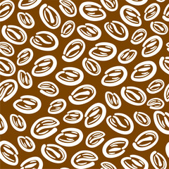 Obraz premium coffee bean seamless pattern. background coffee beans seamless pattern. Seamless Coffee Bean Pattern for packaging. coffee beans wallpaper.