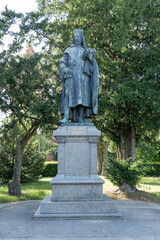 Fototapeta premium Statue of Emperor Charles IV on the Burgberg in Tangermünde, Saxony-Anhalt, Germany