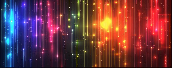 Colorful LED light pattern with vibrant gradients of red, orange, yellow, green, and blue