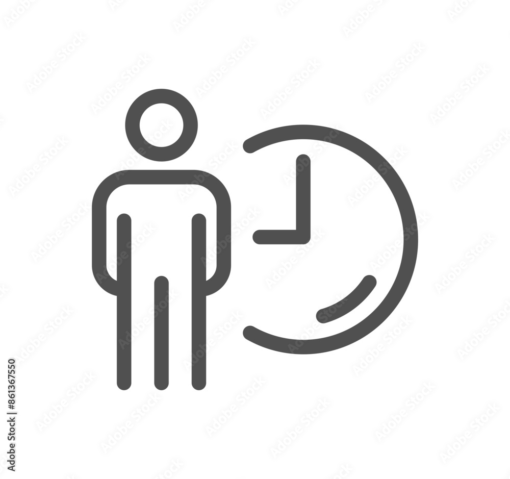 Wall mural Business people and human resources related icon outline and linear vector.	
