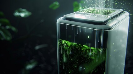 A nextgeneration trash bin with a builtin composting system and a 5G sensor that monitors and optimizes the composting process for maximum efficiency.