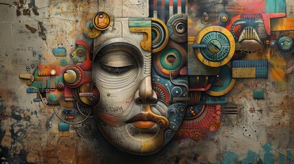 This graffiti style aims to capture the intense, dream-like state associated with the DMT experience, creating visually arresting and distorted artwork depicting the mystical experience.