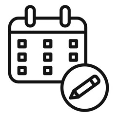 Event Calendar with Pen Icon Ideal for Appointment Scheduling