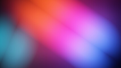 An abstract background of a neon gradient. Blurred spectrum from vibrant pink and red to blue shades, resembling heavily diffused lights, creating an ethereal and mesmerizing effect