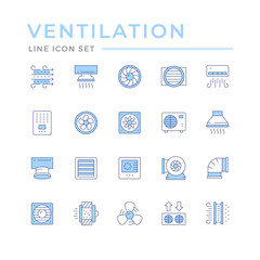 Set color line icons of ventilation