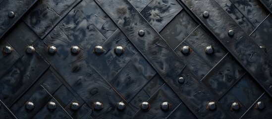 Fototapeta premium Background with a black steel texture or a metal plate, suitable for copy space image.