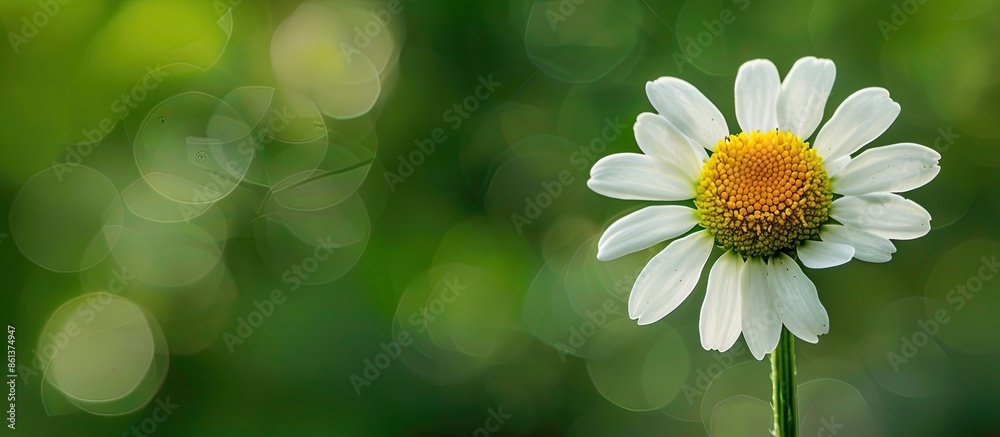 Poster a brazilian button flower or larkdaisy in full bloom against a soft focus green backdrop, perfect fo