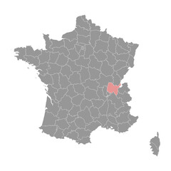 Ain department map, administrative division of France. Vector illustration.