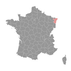 Bas Rhin department map, administrative division of France. Vector illustration.