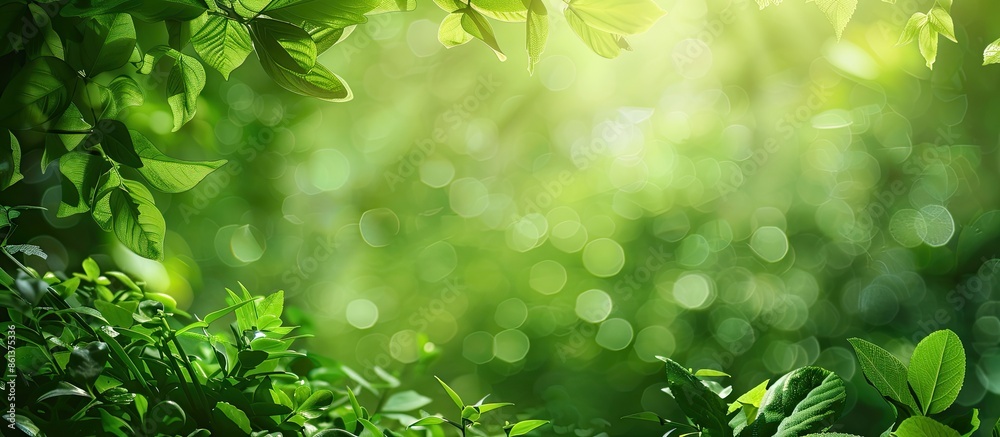 Aufkleber Green nature with a blank space for text and graphics, suitable for use as a background or wallpaper. copy space available