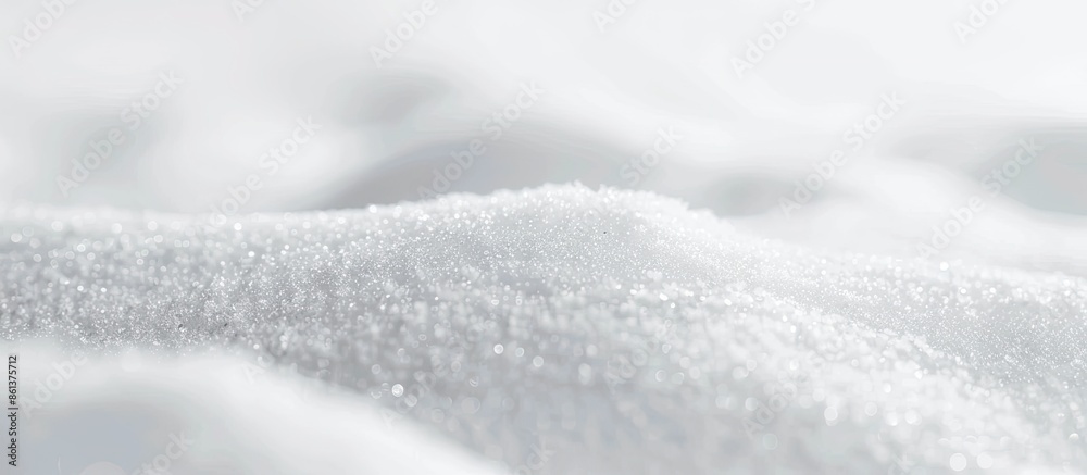 Poster blurred image of snow drifts, providing a snowy background in white with copy space image.