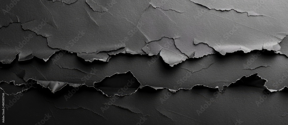 Aufkleber textured torn black paper strips with copy space image.