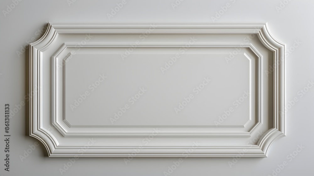 Poster simple rectangular line frame with rounded corners on white background isolated concept