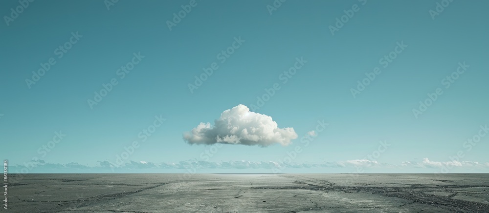 Aufkleber a small, solitary cloud drifts in the empty sky, offering room for text in the image. copy space ava