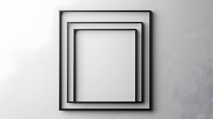 Simplistic Square Line Frames on White Background for Modern Design Aesthetics