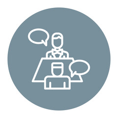 Interview icon vector image. Can be used for Job Fair.