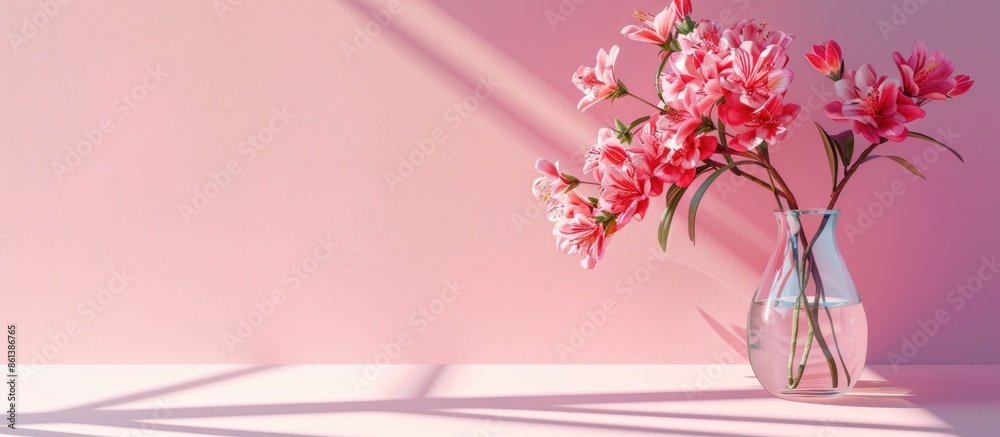 Fototapete minimalistic concept with a pastel color background and copy space image included.