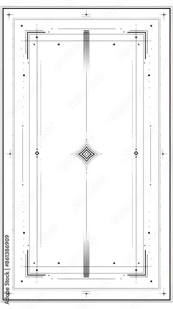 Poster minimalist rectangular line frame with dashed borders for modern designs and concepts