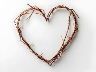 Minimalist Heart Shaped Line Frame with Thin Borders on White Background