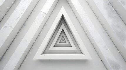 Minimalist Triangular Line Frame with Thin Borders on White Background