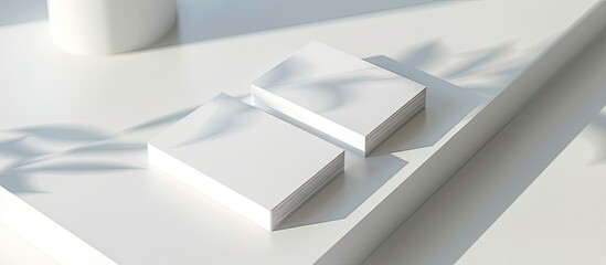 Business card mockup isolated on white background with ample copy space image.