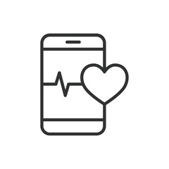 Fototapeta premium Instant Heart Rate monitoring, in line design. Heart rate, monitoring, instant pulse check, heart health, heartbeat on white background vector. Instant Heart Rate monitoring editable stroke icon.