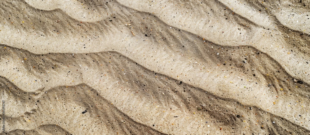 Aufkleber Detailed closeup shot capturing the texture of sand on the beach with room for text or other elements in the image. copy space available