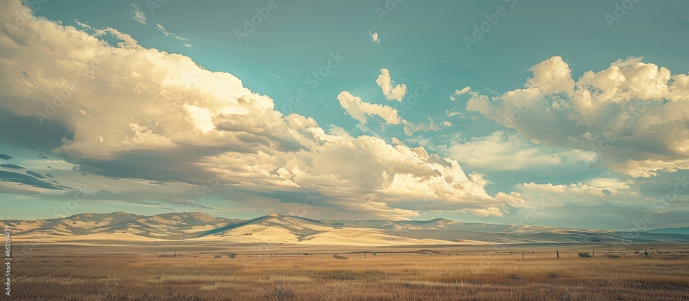 Aufkleber scenic sky with soft clouds, providing a perfect copy space image.