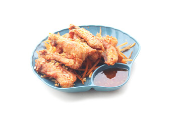 Fried chicken with dipping sauce