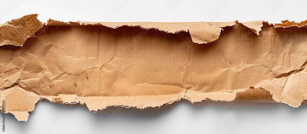 Aufkleber Textured cardboard with torn edges on a white background with copy space image.