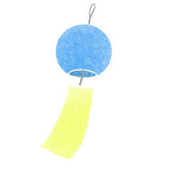 シンプルなスタンプ風の風鈴イラスト