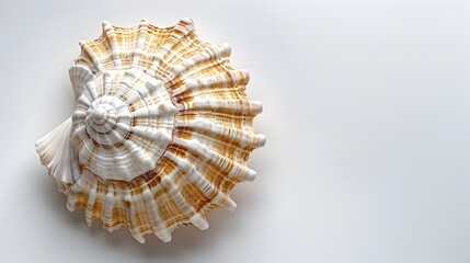 Obraz premium Intricate Seashell with Mesmerizing Spiral Pattern on Isolated White Background