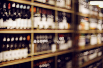 Blurry Wine Shelf Shop in Cellar