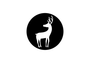 deer head logo template icon vector illustration