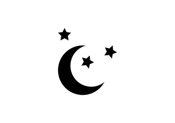 moon and stars logo template icon vector illustration