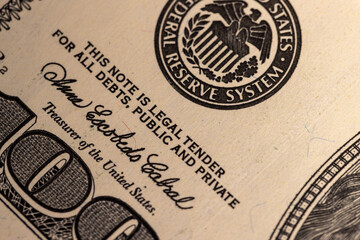 Obraz premium close-up of an old-style hundred US dollars