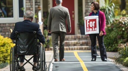 disabled man visiting a house to buy