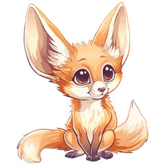 Fototapeta premium Cute Fennec Fox vector illustration