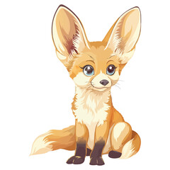 Cute Fennec Fox vector illustration
