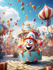 a dreamy carnival with magical rides and friendly 