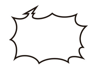 ベクターデータは線幅の太さが変更できる。上向きの破裂型をした吹き出し。