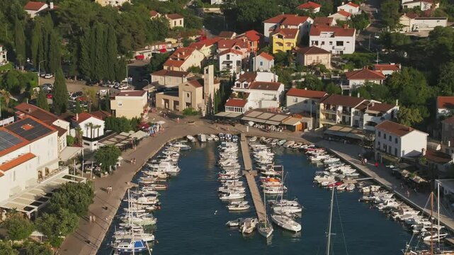 Aerial view of Malinska town on Krk Island, Croatia