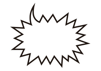 ベクターデータは線幅の太さが変更できる。上向きのギザギザな形の吹き出し。