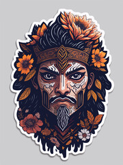 A fierce Aztec warrior logo, showcasing a tribal warrior adorned with traditional armor and feathers, radiates strength and cultural pride, perfect for a powerful avatar.
