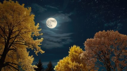 Fototapeta premium full moon over the forest